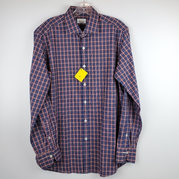 NWT GIANNETTO PORTOFINO | PLAOD DRESS BUTTON SHIRT - Picture 1 of 8